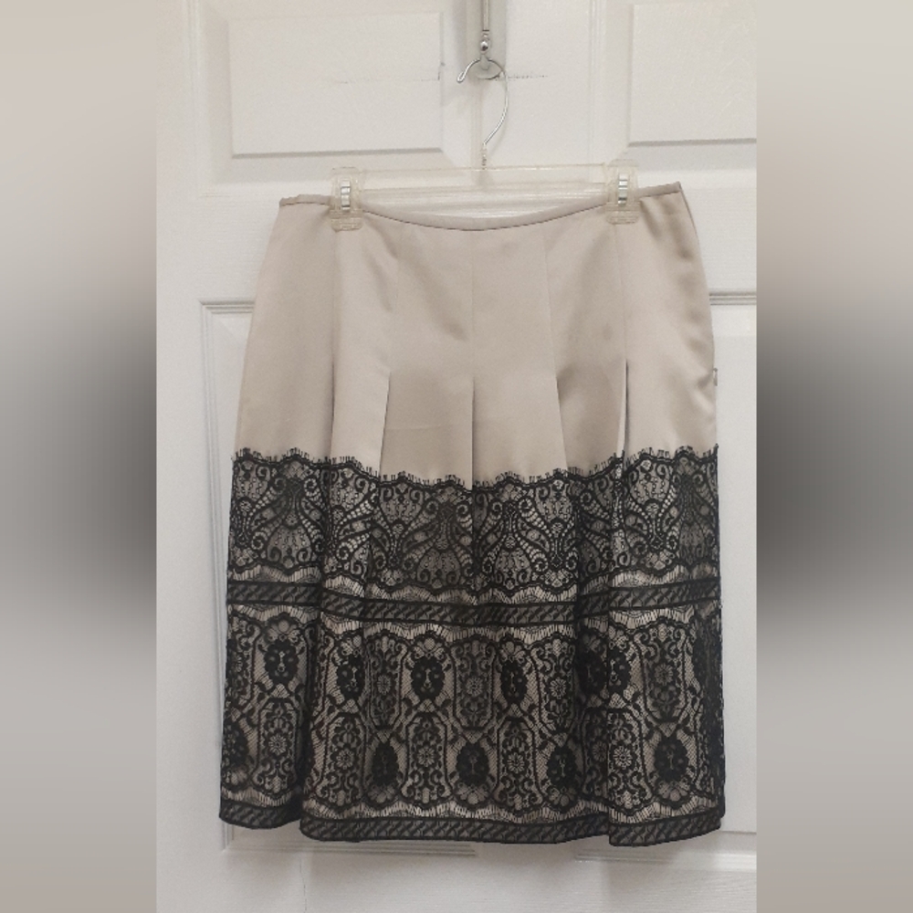 Ann Taylor Black Lace Overlay Skirt